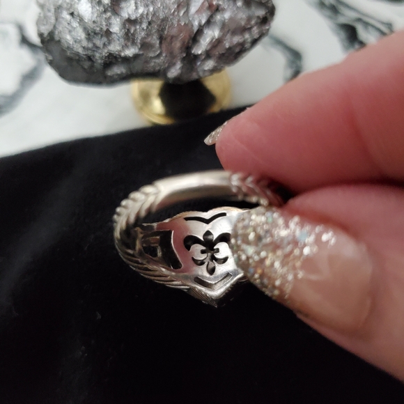 Judith Ripka 925 Sterling Silver Heart RING Rope Inspired 7.5 Gorgeous - Picture 2 of 5